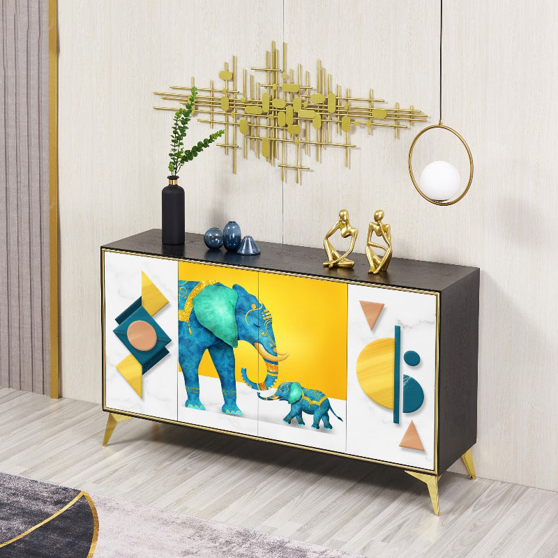 Cabinets Living Room Buffet Stand Wood Adjustable Shelving Buffet Table