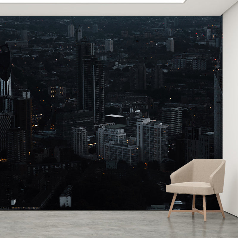 Modern Photography Mural Wallpaper City Night Scene Sitting Room Wall Mural