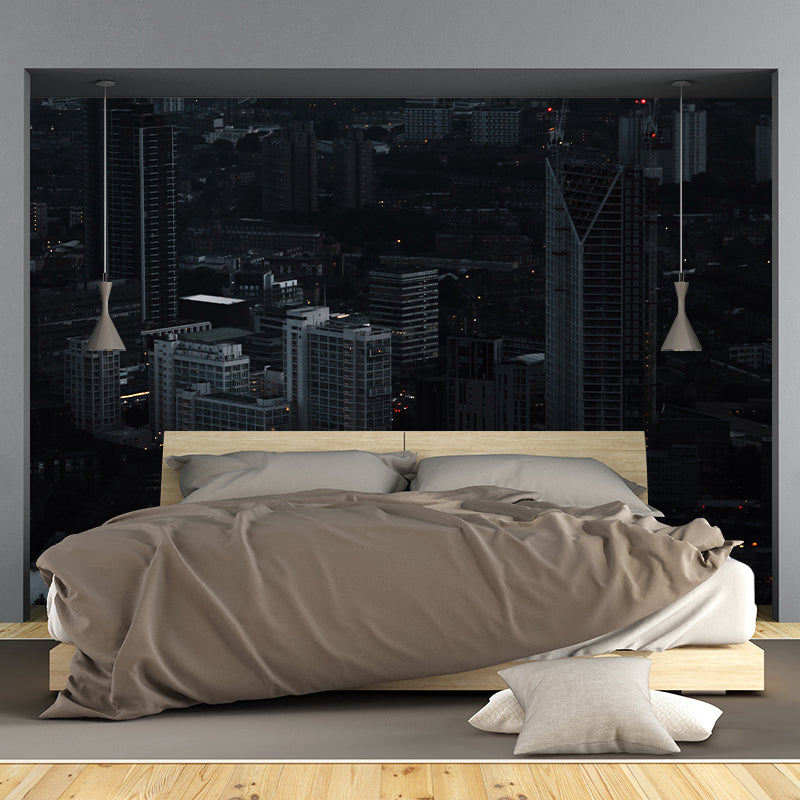 Modern Photography Mural Wallpaper City Night Scene Sitting Room Wall Mural