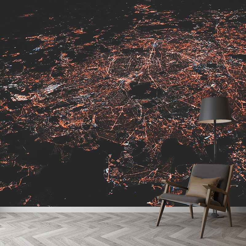 Decorative Photography Mural Wallpaper City Night Scene Indoor Wall Mural