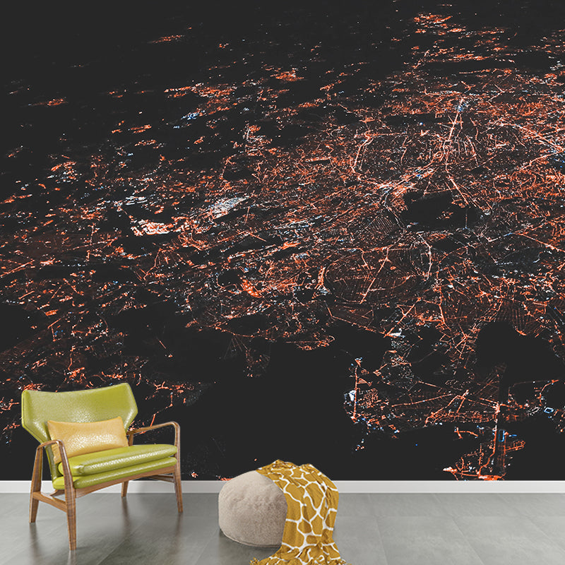 Decorative Photography Mural Wallpaper City Night Scene Indoor Wall Mural