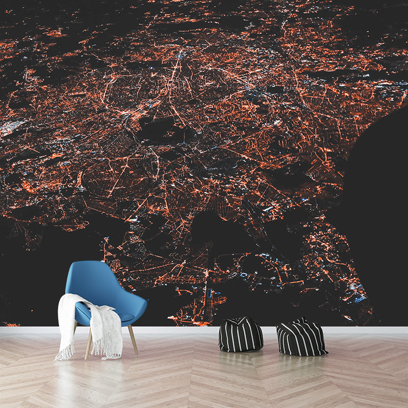 Decorative Photography Mural Wallpaper City Night Scene Indoor Wall Mural