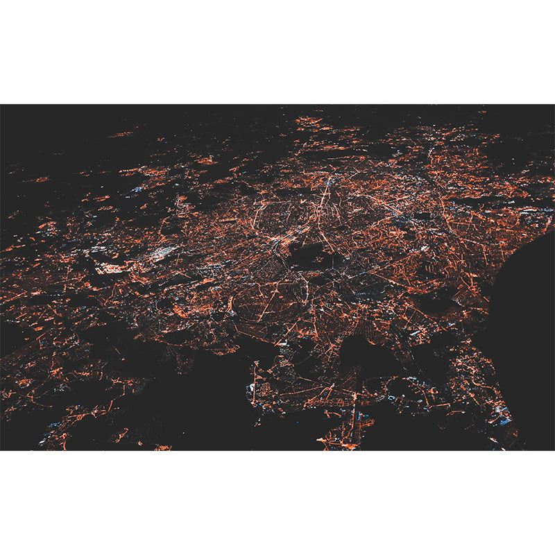 Decorative Photography Mural Wallpaper City Night Scene Indoor Wall Mural