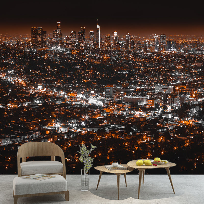 Decorative Photography Mural Wallpaper City Night Scene Indoor Wall Mural