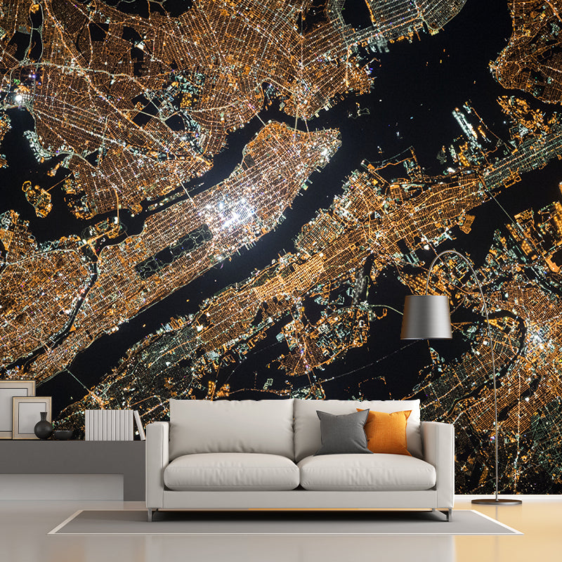 Decorative Photography Mural Wallpaper City Night Scene Indoor Wall Mural