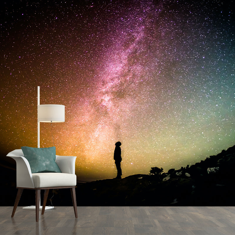Dreamy Galaxy Photography Mural Wallpaper Environment Friendly Living Room Wall Mural