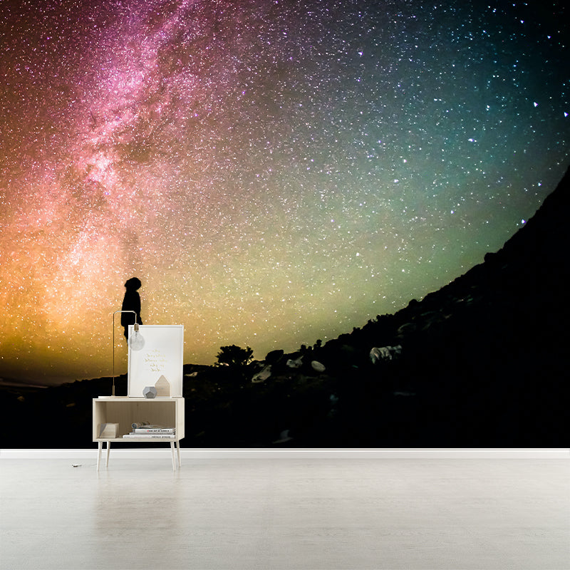 Dreamy Galaxy Photography Mural Wallpaper Environment Friendly Living Room Wall Mural