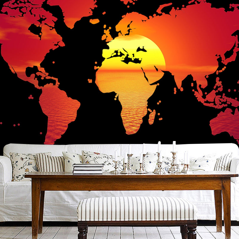 Photography Stain Resistant Mural Wallpaper Map Indoor Wall Mural
