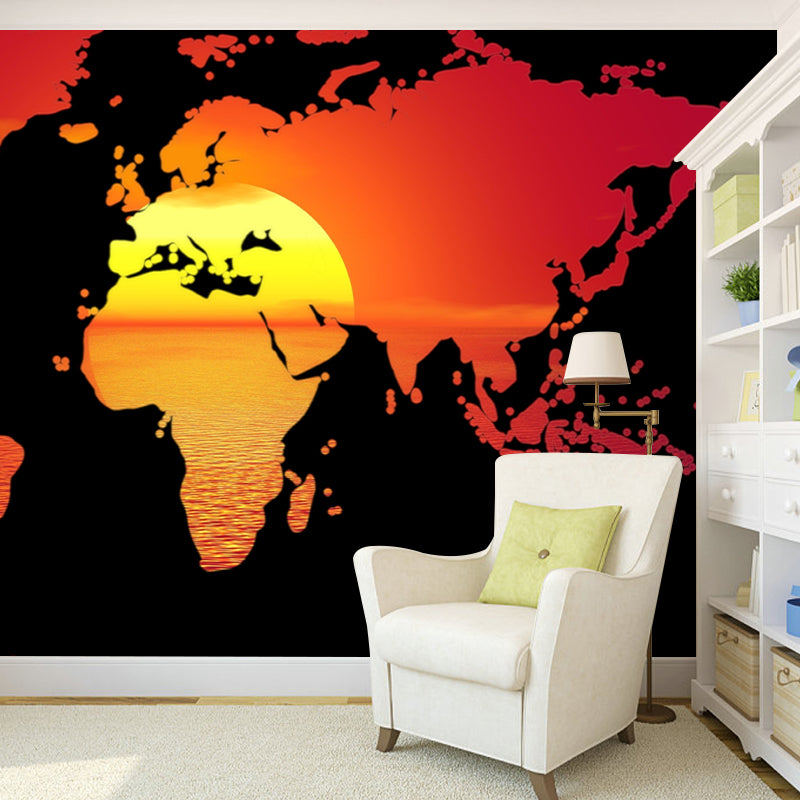Photography Stain Resistant Mural Wallpaper Map Indoor Wall Mural