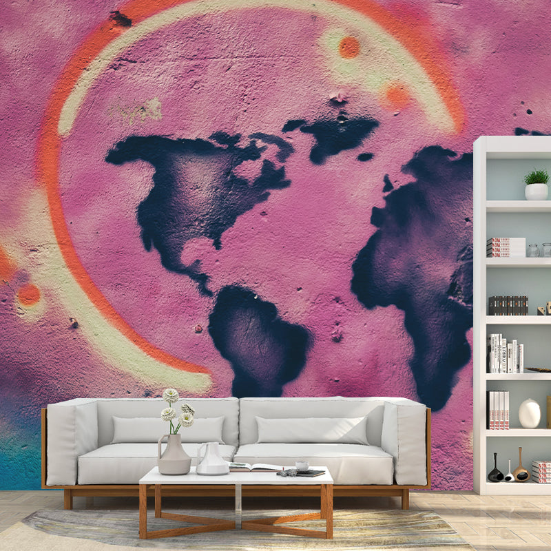 Eco-friendly Wall Mural Wallpaper Map Photography Sitting Room Wall Mural