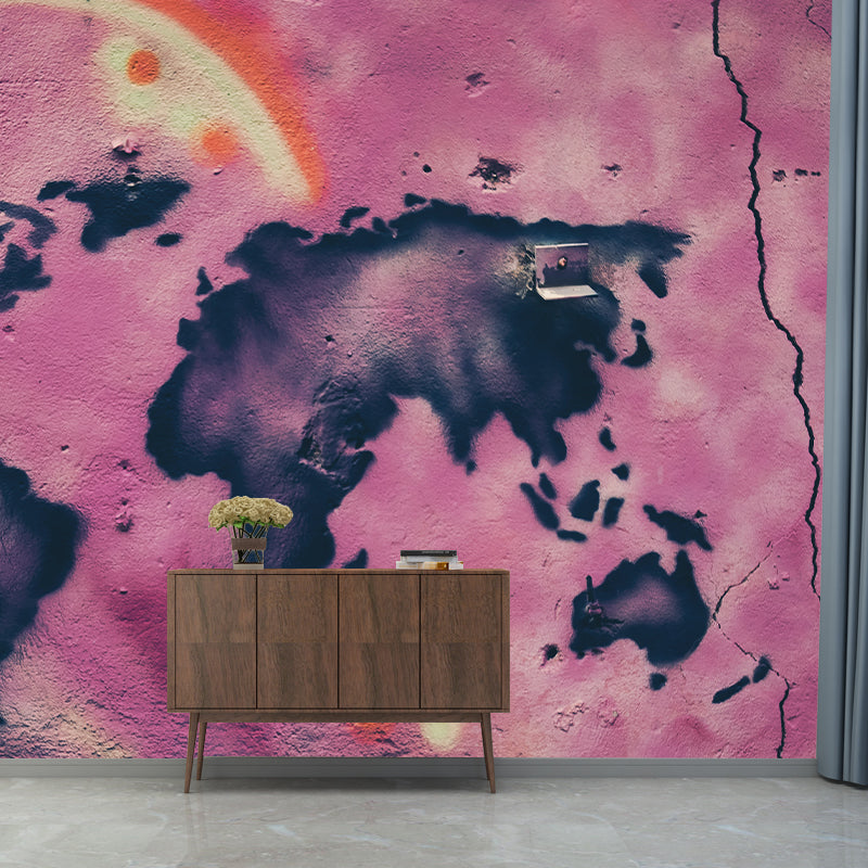 Eco-friendly Wall Mural Wallpaper Map Photography Sitting Room Wall Mural