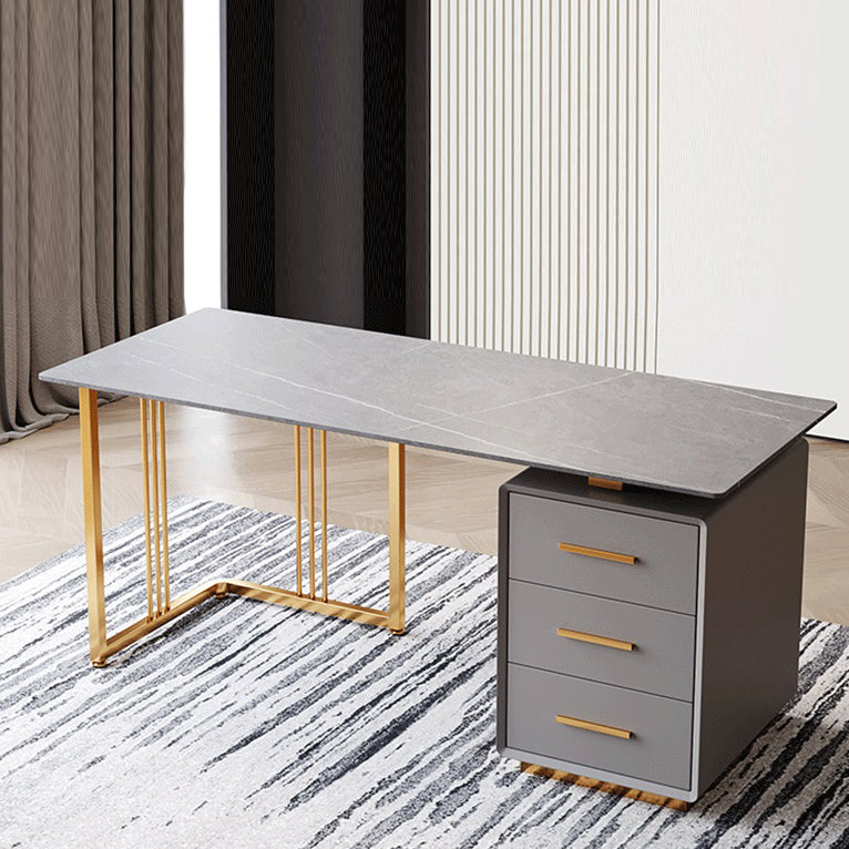 Glam Style Writing Desk Study Room Office Desk with 3-drawer