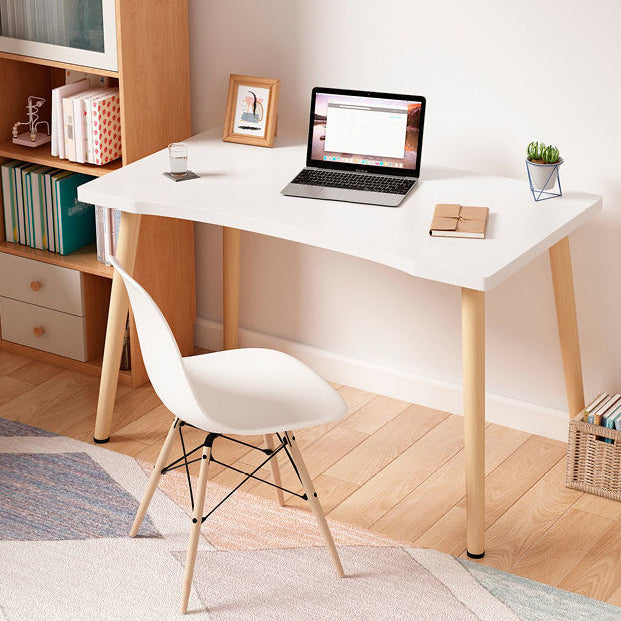 Free Form Contemporary Writing Desk Manufactured Wood Parsons Base Desk