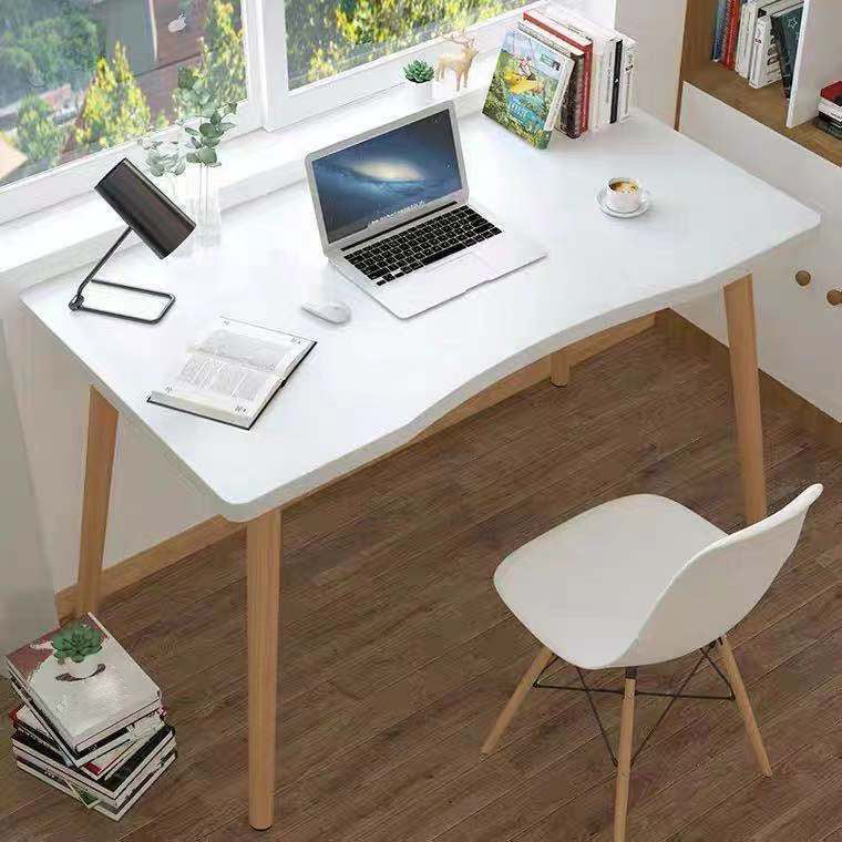 Free Form Contemporary Writing Desk Manufactured Wood Parsons Base Desk