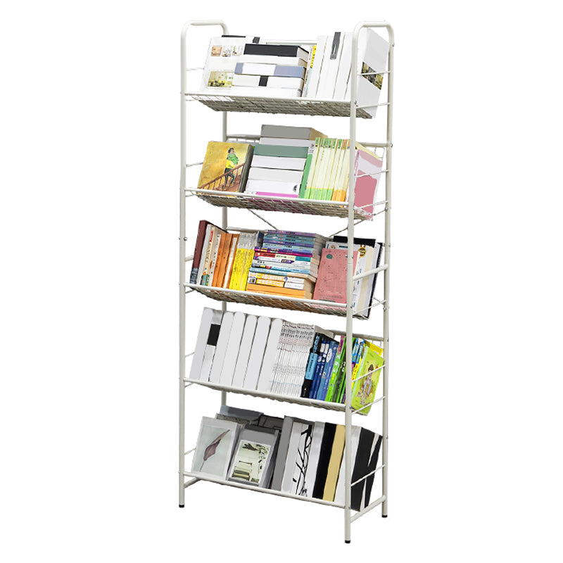 Modern Style Bookshelf Etagere Open Back Metal Bookcase for Home