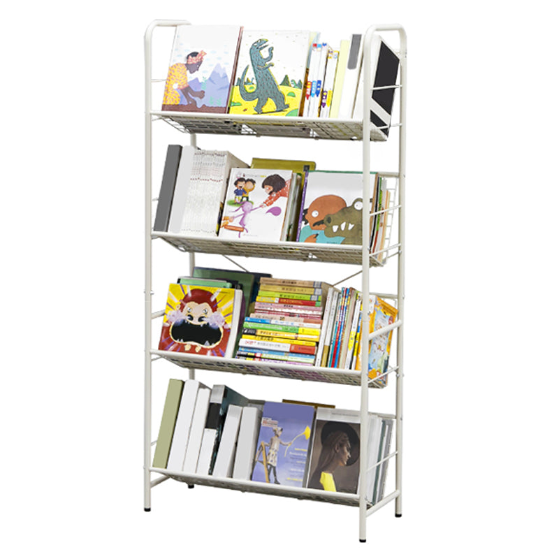 Modern Style Bookshelf Etagere Open Back Metal Bookcase for Home
