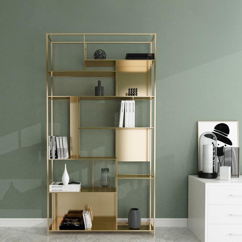 Contemporary Iron Etagere Bookshelf Vertical Office and Living Room Bookcase
