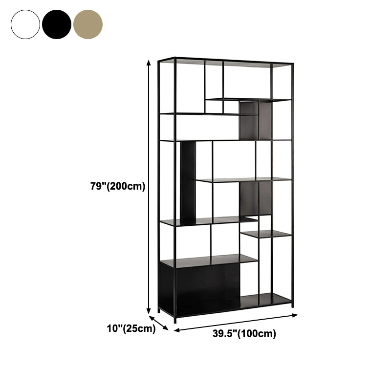 Contemporary Iron Etagere Bookshelf Vertical Office and Living Room Bookcase