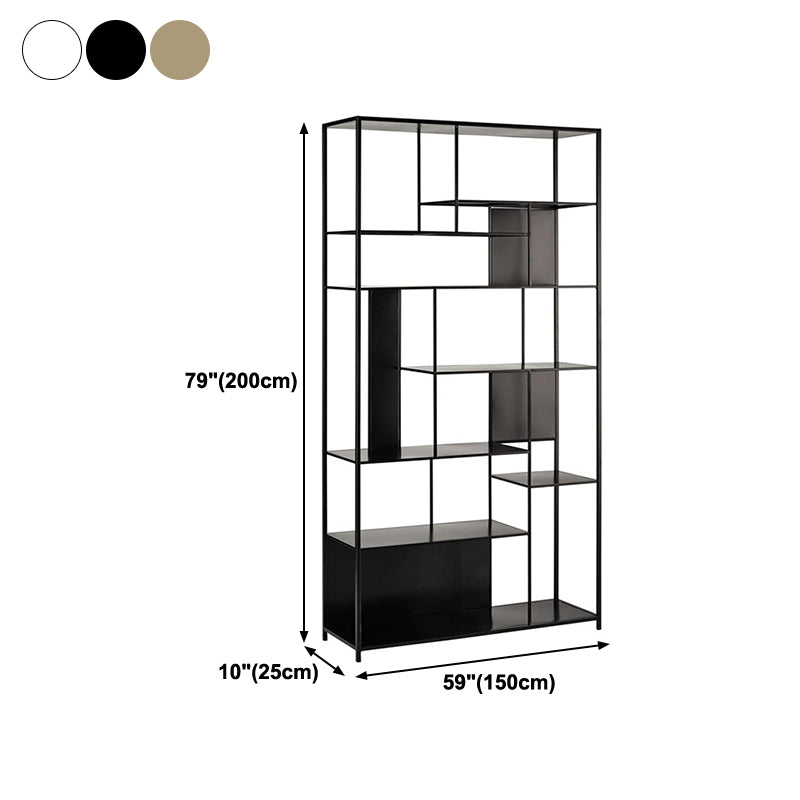 Contemporary Iron Etagere Bookshelf Vertical Office and Living Room Bookcase
