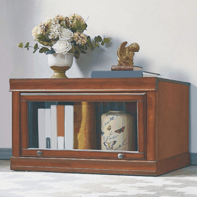 Wooden Standard Bookcase Contemporary Closed Back Bookshelf With Door