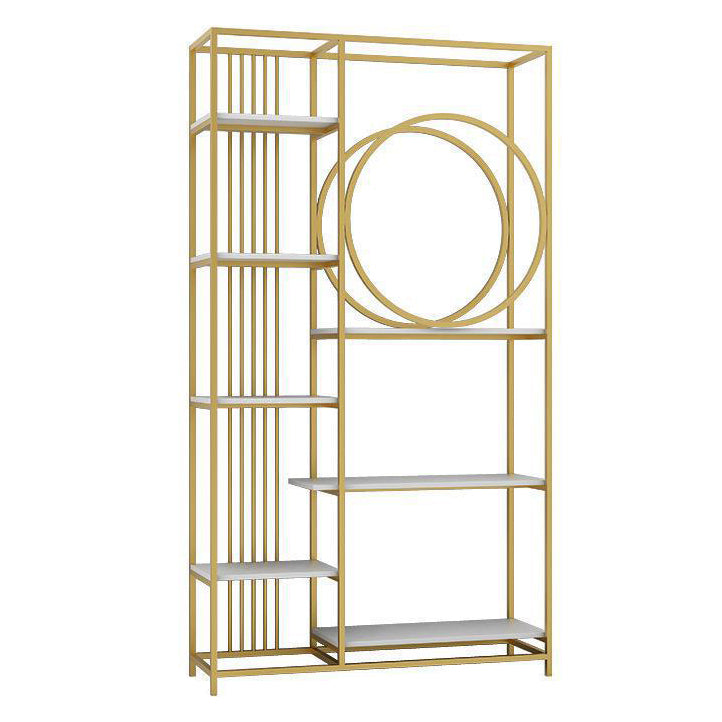 Iron Frame Etagere Bookshelf Vertical Manufactured Wood Shelf Bookcase for Office