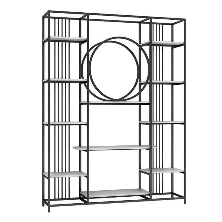Iron Frame Etagere Bookshelf Vertical Manufactured Wood Shelf Bookcase for Office