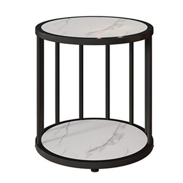 Urban Vertical Corner Bookshelf Iron Frame White Manufactured Wood Shelf Bookcase