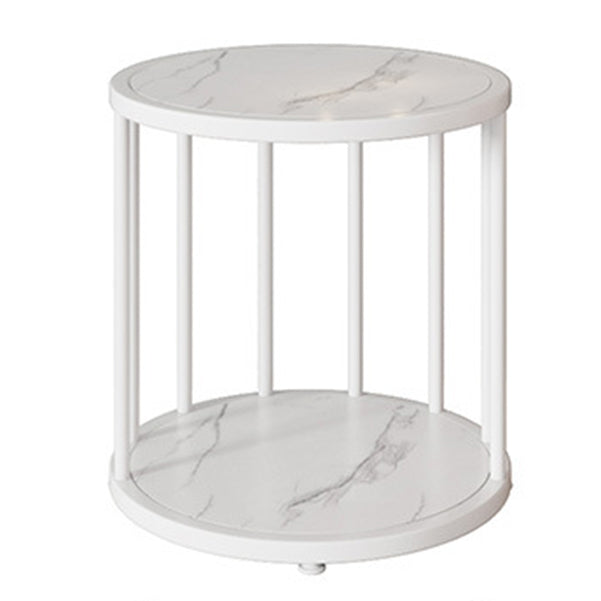 Urban Vertical Corner Bookshelf Iron Frame White Manufactured Wood Shelf Bookcase