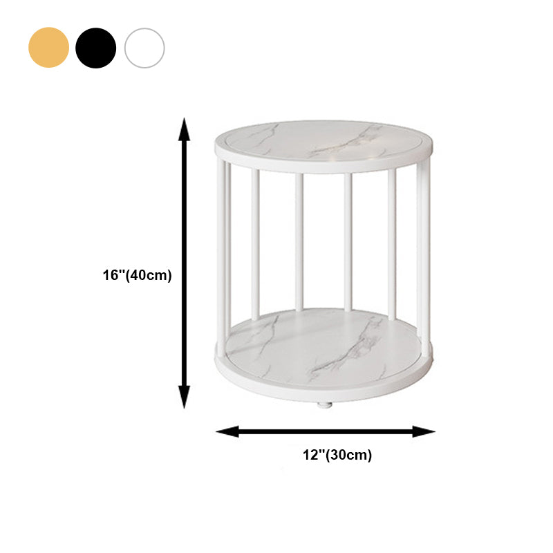 Urban Vertical Corner Bookshelf Iron Frame White Manufactured Wood Shelf Bookcase