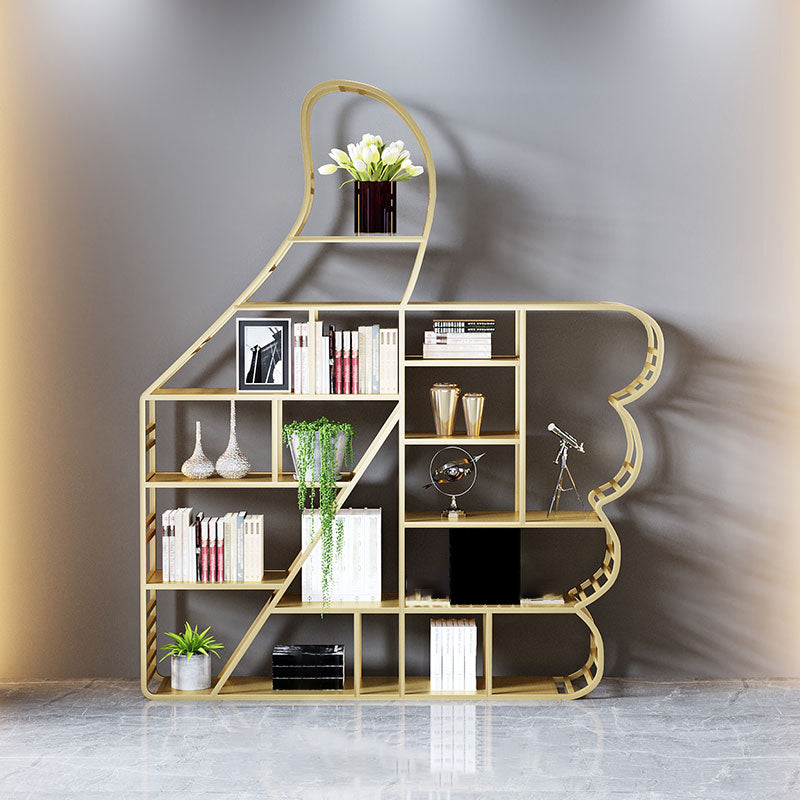 Geometric Shelf Bookcase Modern Metal Bookshelf for Home Office
