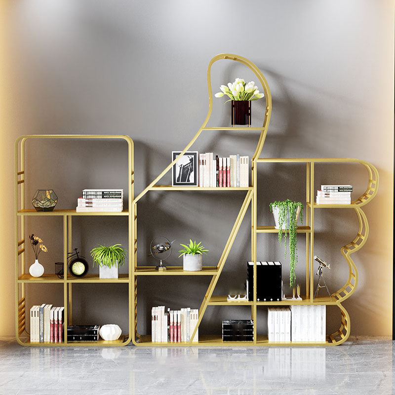 Geometric Shelf Bookcase Modern Metal Bookshelf for Home Office