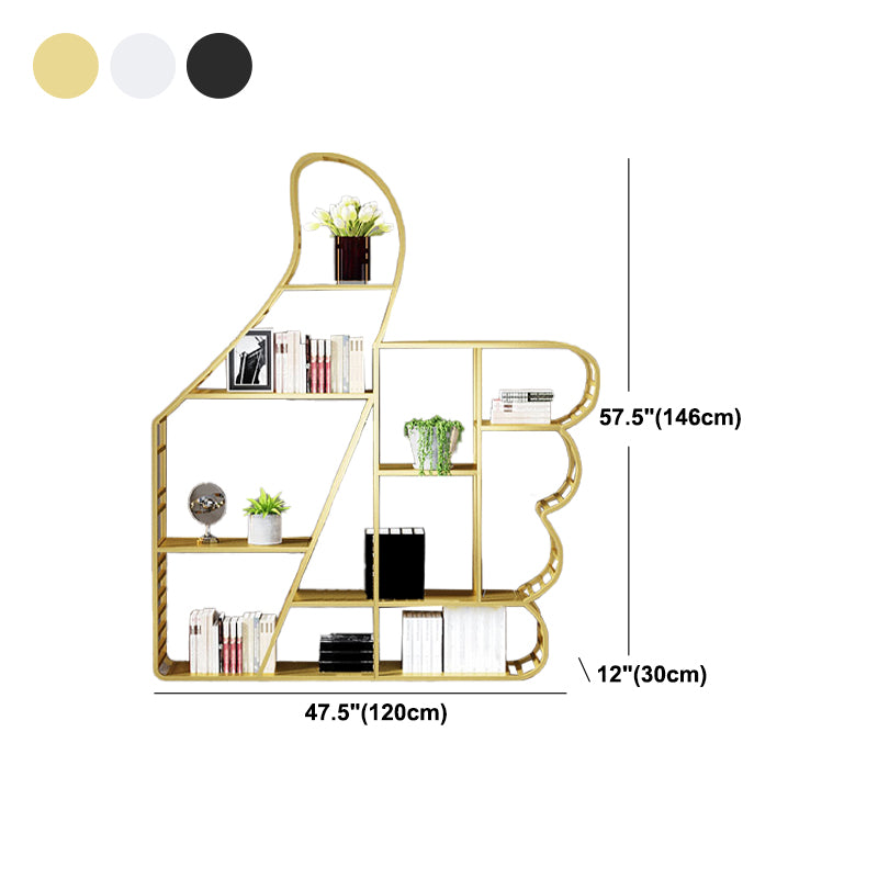 Geometric Shelf Bookcase Modern Metal Bookshelf for Home Office