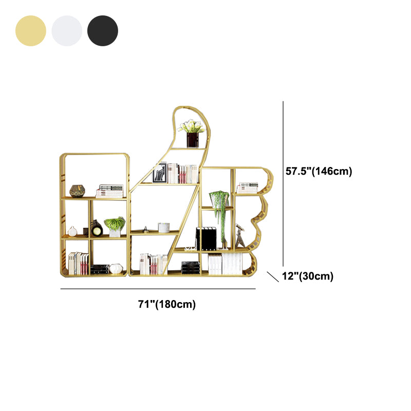 Geometric Shelf Bookcase Modern Metal Bookshelf for Home Office