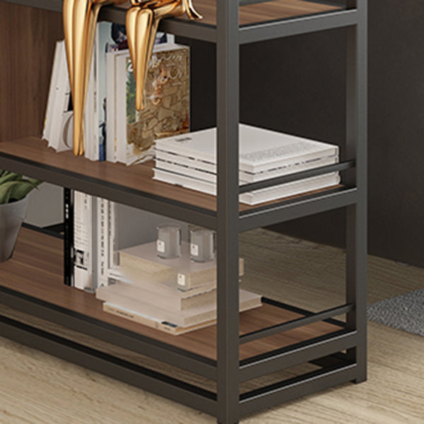 Geometric Shelf Bookshelf Metal and Wooden Bookcase for Home Office