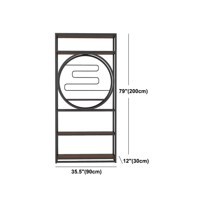 Geometric Shelf Bookshelf Metal and Wooden Bookcase for Home Office