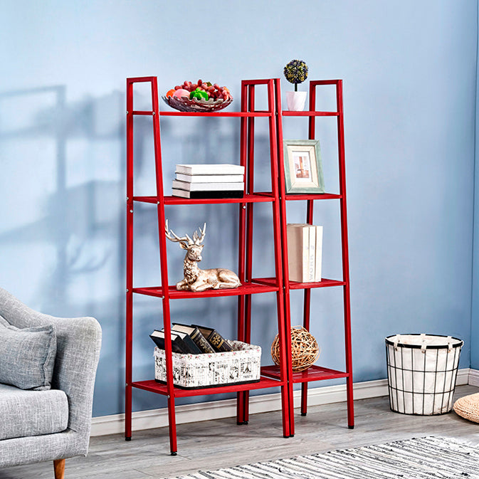 Ladder Bookshelf Metal Contemporary Open Bookcase for Home Office