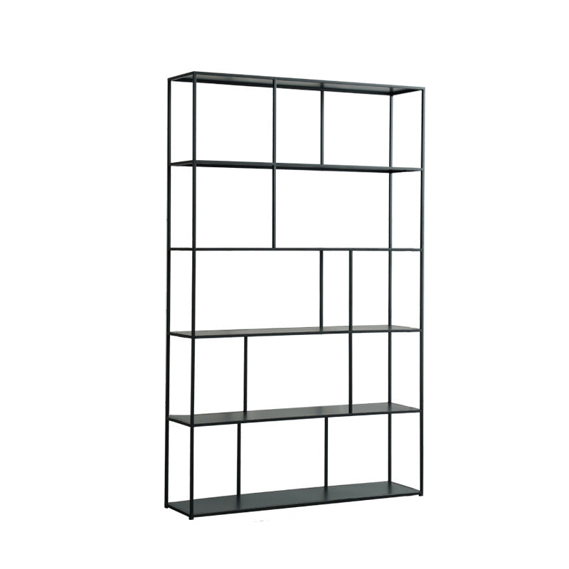 70.87"H Bookcase Black Open Back Modern Style Bookshelf for Home and Office