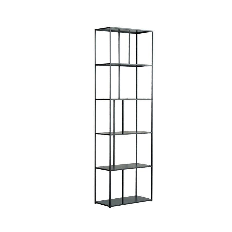 70.87"H Bookcase Black Open Back Modern Style Bookshelf for Home and Office