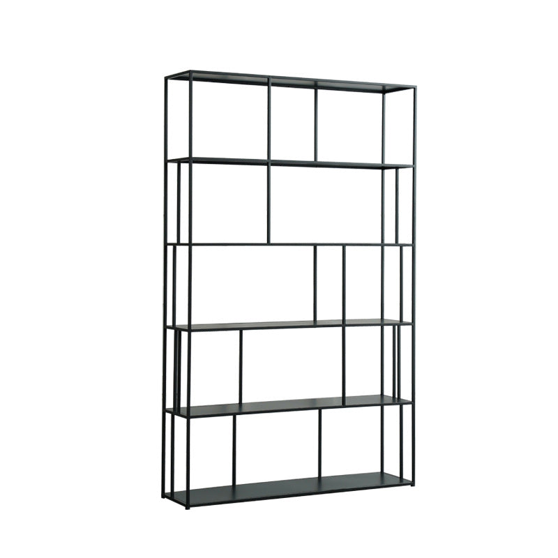 70.87"H Bookcase Black Open Back Modern Style Bookshelf for Home and Office