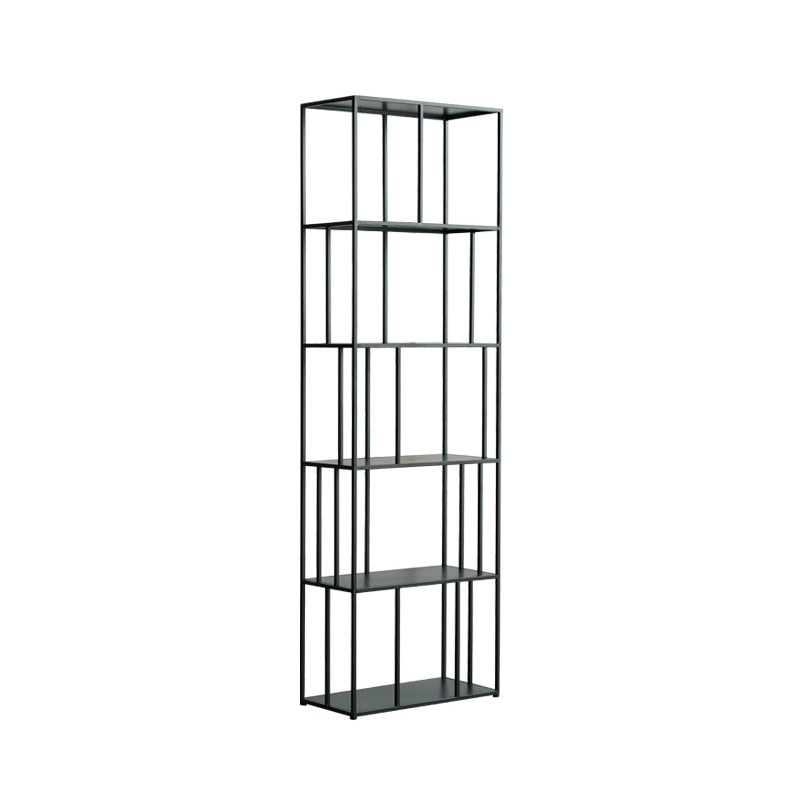70.87"H Bookcase Black Open Back Modern Style Bookshelf for Home and Office