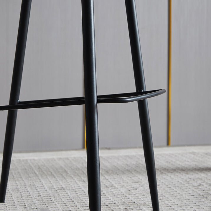 Scandinavian Home Leather Stool Footrest Matte Finish Barstool