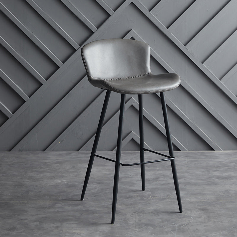 Scandinavian Home Leather Stool Footrest Matte Finish Barstool