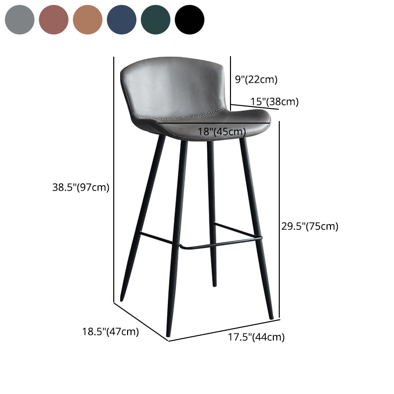 Scandinavian Home Leather Stool Footrest Matte Finish Barstool