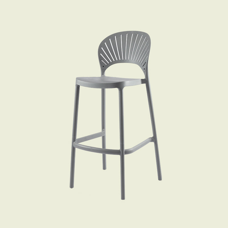 Scandinavian Matte Finish Plastic Barstool Milk Tea Shop Full Back Stool