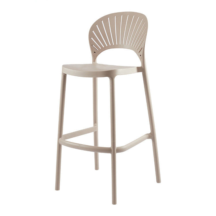 Scandinavian Matte Finish Plastic Barstool Milk Tea Shop Full Back Stool