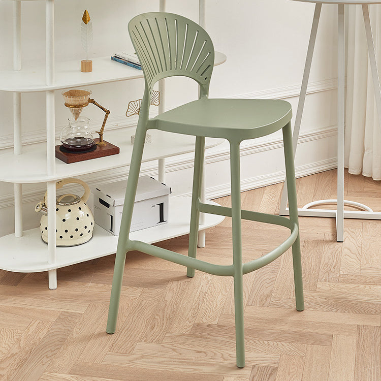 Scandinavian Matte Finish Plastic Barstool Milk Tea Shop Full Back Stool