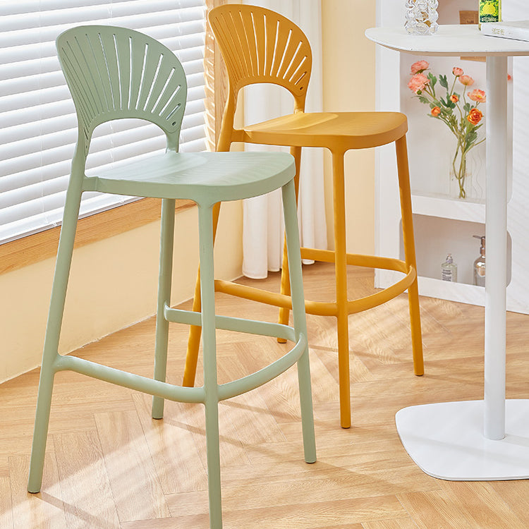 Scandinavian Matte Finish Plastic Barstool Milk Tea Shop Full Back Stool
