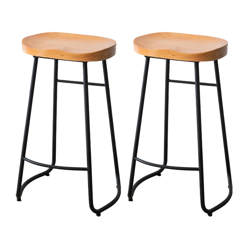 Contemporary Backless Solid Wood Bar Stool Matte Finish Indoor Stool