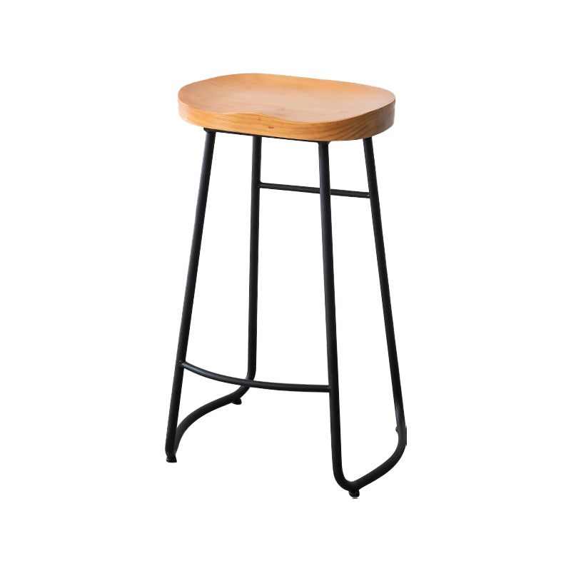 Contemporary Backless Solid Wood Bar Stool Matte Finish Indoor Stool