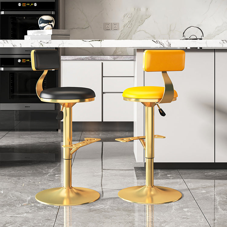 Glam Jewelry Shop Adjustable Height Stool Matte Finish Leather Barstool